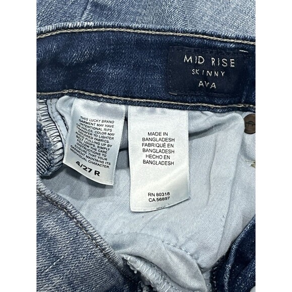 Lucky Brand Jeans Mid Rise Skinny Ava Medium Wash Stretch Denim 4 / 27 (25/27) - Picture 4 of 7